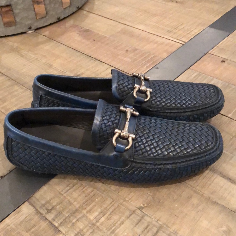 Salvatore Ferragamo blue woven parigis size 11 1/2